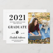 2021おもしろい年ホームスクールドッグクラス卒業 招待状 (正面/裏面)