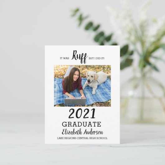 2021おもしろい年卒業生のラフクラス インビテーションポストカード (スタンド正面)