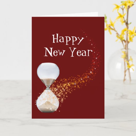 2021おもしろい年新引用文砂時計 カード (黄色い花)