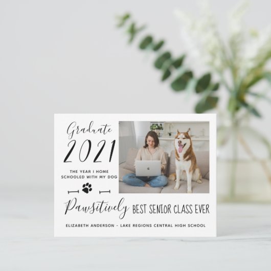 2021おもしろい年最高のの写真卒業のシニア・クラス インビテーションポストカード (スタンド正面)