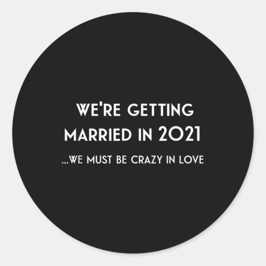 2021おもしろい年結婚の花嫁とグルーオへの贈り物 ラウンドシール (正面)