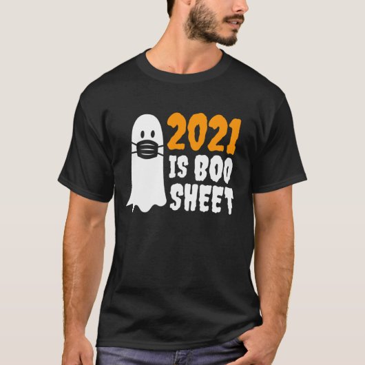 2021はブシートハロウィーン仮面幽霊 Tシャツ (正面)