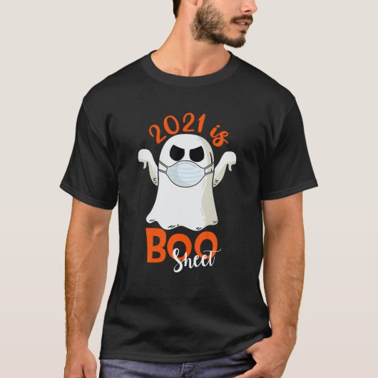 2021はブシート幽霊おもしろいハロウィーン Tシャツ (正面)