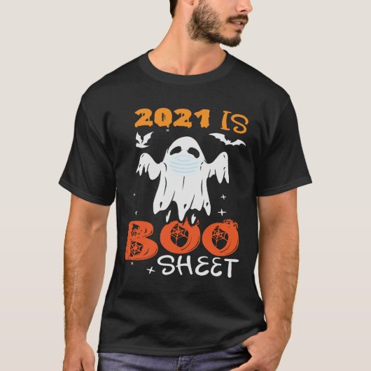2021はブシート幽霊おもしろいハロウィーン Tシャツ (正面)