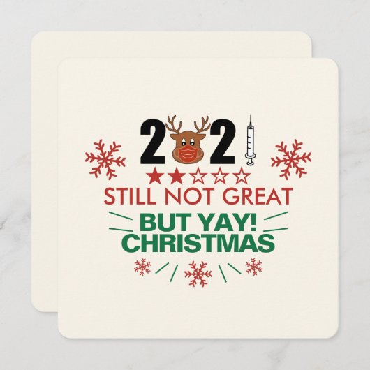 2021まだ素晴らしYay Christmasおもしろいをレビューしない シーズンカード (正面/裏面)