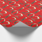 2021エレガントゴールデンフェイクナンバーズブライトレッド ラッピングペーパー (角)