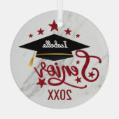 2021エレガント年卒パーソナライズされた業生名  ガラスオーナメント (裏面)