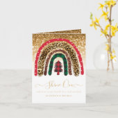 2021カスタムクリスマスレインボー金ゴールドグリッターグラマー カード (黄色い花)