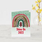 2021カスタムクリスマスレインボー金ゴールドグリッターグラマー カード (黄色い花)