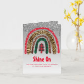 2021カスタムクリスマスレインボー金ゴールドグリッターグラマー カード (黄色い花)