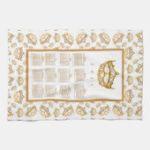 2021カレンダクイーンハート金ゴールドクラウンティアラ縁ど キッチンタオル (横)