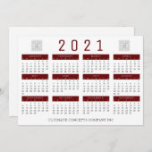 2021カレンダーの会社のロゴと名前 シーズンカード (正面/裏面)