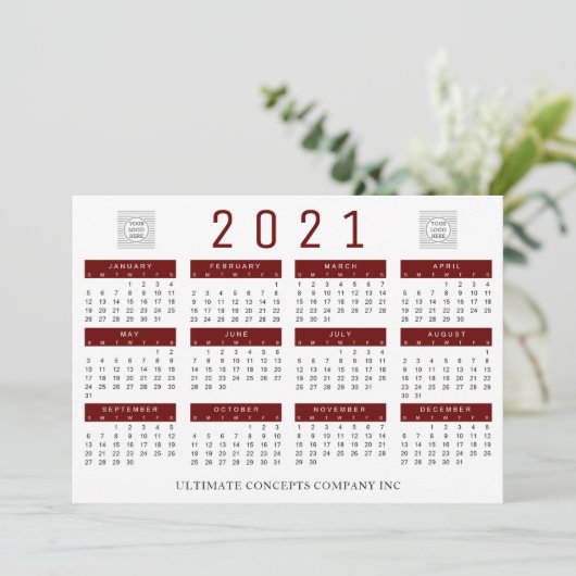 2021カレンダーの会社のロゴと名前 シーズンカード (スタンド正面)