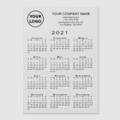 2021カレンダー事業ロゴ文字グレーマグネットカード (正面)