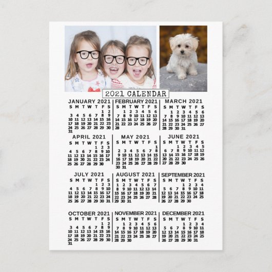 2021カレンダー（新しいバージョンの説明を参照） ポストカード (正面)