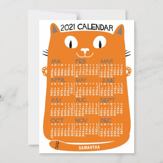 2021カレンダー(新しいバージョンの説明を参照) マグネット招待状 (正面)