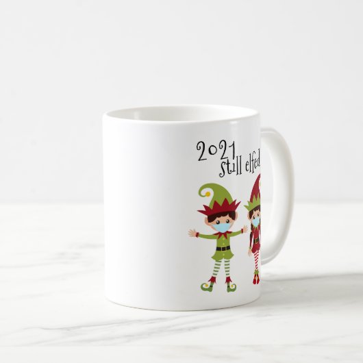 2021クリスマスはまだ可愛い小妖精や小人 コーヒーマグカップ (正面右)