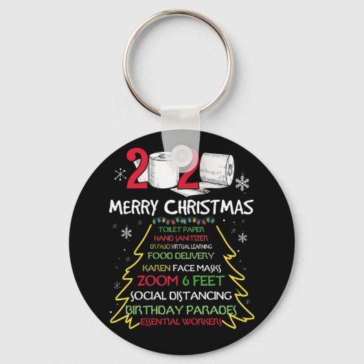2021クリスマストイレ紙社会的距離 キーホルダー (正面)