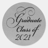 2021シルバー卒業パーティーありがとう封印 ラウンドシール (正面)