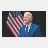 2021ジョーバイデン氏米国大統領ポートレート 長方形シール (正面)