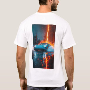2021スタイリッシュポルシェタイカン4SライトブルーカーT-Sh Tシャツ