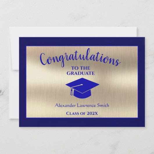 2021スタイリッシュ年卒業式青金ゴールドクラス 案内状 (正面)