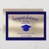 2021スタイリッシュ年卒業式青金ゴールドクラス 案内状 (正面/裏面)