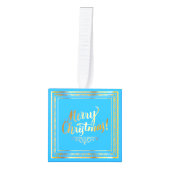 2021ターコイズファミリークリスマスフォト キューブオーナメント (正面)