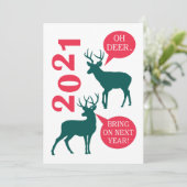 2021トナカイ休日クリスマスカード シーズンカード (スタンド正面)