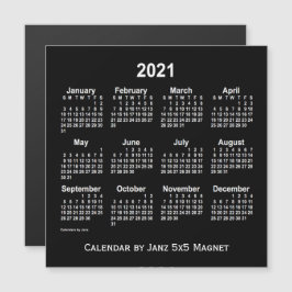 2021ネオンホワイトカレンダーby Janz 5x5マグネット