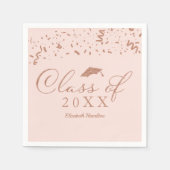 2021バラゴールドフォイル卒業パーティーピンク スタンダードカクテルナプキン (正面)