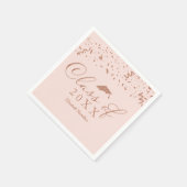 2021バラゴールドフォイル卒業パーティーピンク スタンダードカクテルナプキン (角)