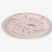 2021バラゴールドフォイル卒業パーティーピンク ペーパープレート (アングル)