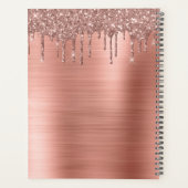 2021バラ金ゴールド赤面ピンクグリッター睫 プランナー手帳 (裏面)