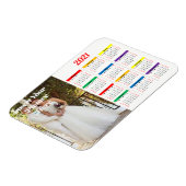 2021フォトレパーソナライズされたインボーカレンダー水平 マグネット (左側)