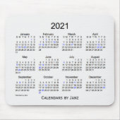 2021ホワイトスモークホリデーカレンダーbyヤンツマウスパッド マウスパッド (正面)