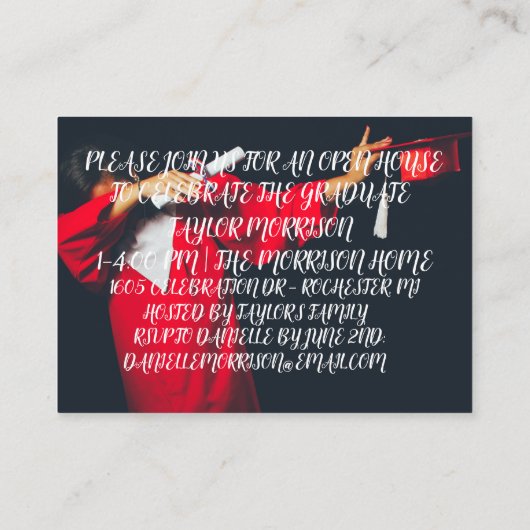 2021ミニマリスト白黒フォト卒業I エンクロージャーカード (裏面)