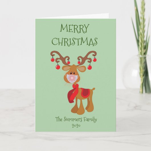 2021メリークリスマスルドルフと顔マスク シーズンカード (正面)