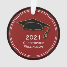 2021モダン年のシンプル卒業記録クラス オーナメント