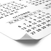 2021モノグラムの年カレンダー白黒やる気を起こさせる ポスター (角)