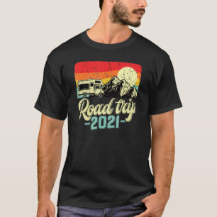 2021ロードトリップレトロヴィンテージキャンピングキャンパーTシャツ Tシャツ