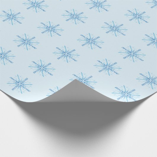 2021ワクチンコロナウイルススノーフレーククリスマス ラッピングペーパー (角)