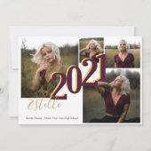 2021卒業コラージュ色オプション 招待状 (正面)