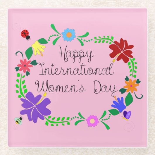 2021国際的年女性の日 ガラスコースター (正面)