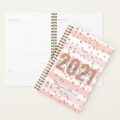 2021年おとなしい新年のバラ金ゴールドグリッター プランナー手帳 (ディスプレー)