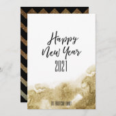 2021年おめでとう |フェスティバル金ゴールド抽象芸術 シーズンカード (正面/裏面)
