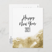 2021年おめでとう |フェスティバル金ゴールド抽象芸術 シーズンポストカード (正面/裏面)