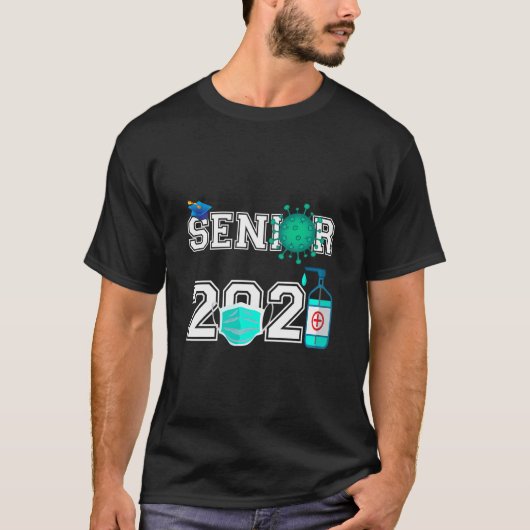 2021年おもしろいのウイルス・マスク・サニタイザーGrの上級クラス Tシャツ (正面)
