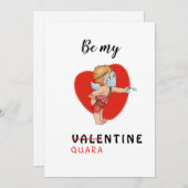 2021年おもしろいのキュピッド·マスク·コビッド2021ハートは私のバレンタイン シーズンカード (正面/裏面)