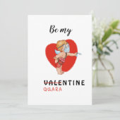 2021年おもしろいのキュピッド·マスク·コビッド2021ハートは私のバレンタイン シーズンカード (スタンド正面)